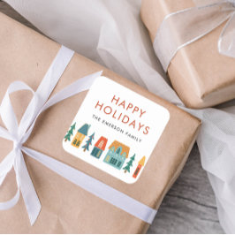 Adesivo Quadrado Boas Festas de Inverno