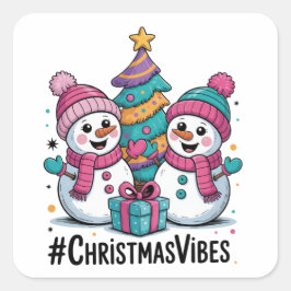 Adesivo Quadrado Boas Festas de Natal Vibes