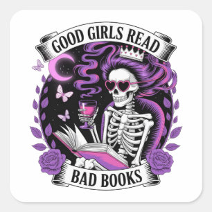 Adesivo Quadrado Boas Meninas Lem Livros Ruins