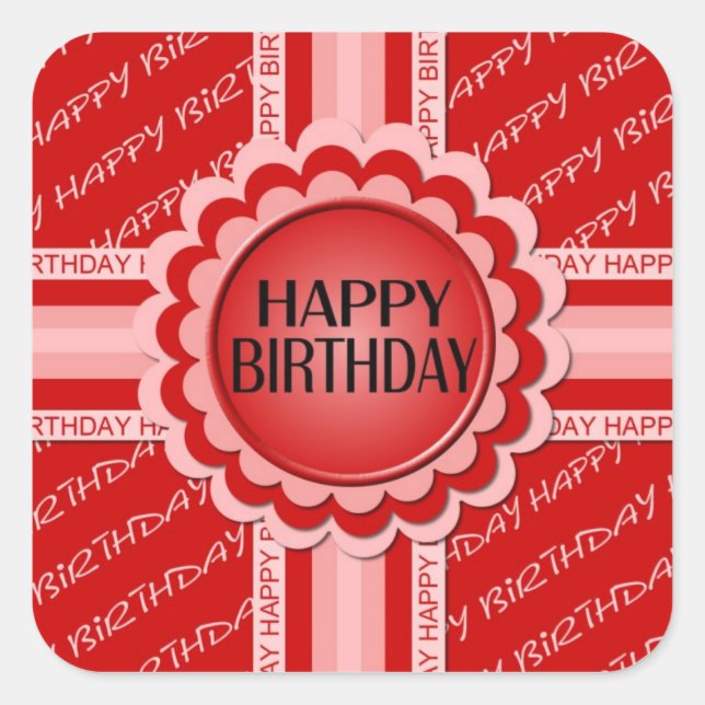 Adesivo Quadrado Boas vindas de aniversário (Frente)