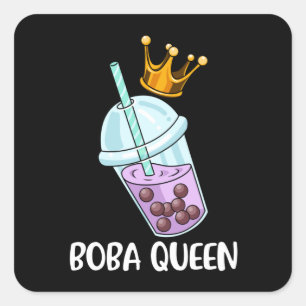 Adesivo Quadrado Boba Tea Gift Girls Bubble Tea Gift Women Boba
