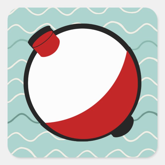 Adesivo Quadrado Bobber e Wavy Water (Frente)