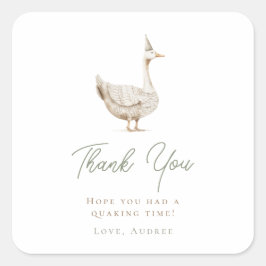 Adesivo Quadrado Bobo Minimista Goose Birthday Obrigado