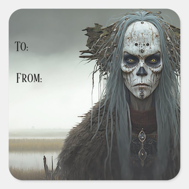 Adesivo Quadrado Bog Witch - Liches e Ghouls (Frente)