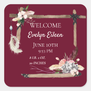 Adesivo Quadrado Boho Belo Nascimento