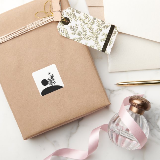 Adesivo Quadrado boho bohemian floral sun moon (Presentear)