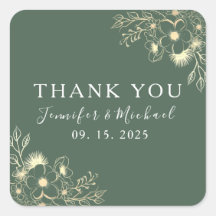 Boho Casamento Verde Agradecimento