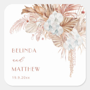 Adesivo Quadrado Boho Chic Botânico Casamento