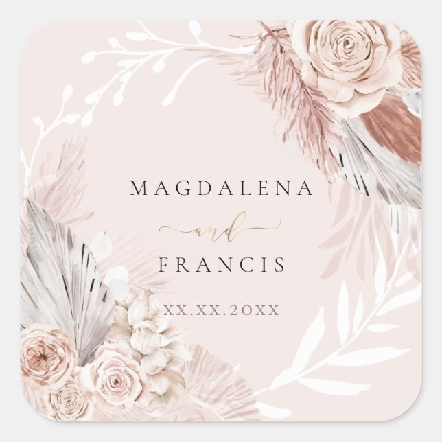 Adesivo Quadrado boho de casamento (Frente)