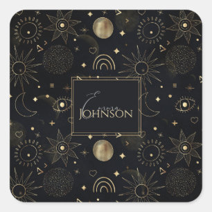 Adesivo Quadrado Boho Dourado Espaços Porodles Black Design