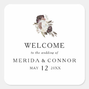 Adesivo Quadrado Boho Floral Boho Boho - Boas-vindas