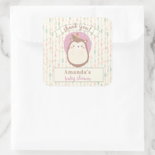 Adesivo Quadrado Boho Hedgehog - Seta Tribal Pastel Sexo Neutro