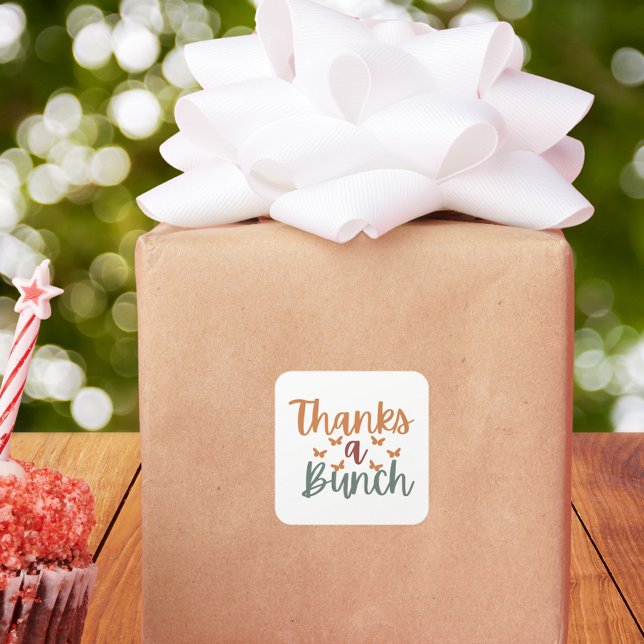 Adesivo Quadrado Boho Obrigado uma pequena empresa (Criador carregado)