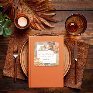 Adesivo Quadrado Boho Palm Folaves  Hydrangeas Chá de fraldas Book