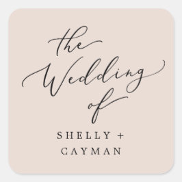 Adesivo Quadrado Boho Pastel Peach Casamento Envelope Selos