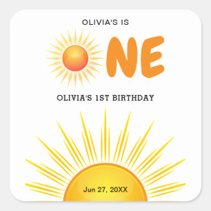 Adesivo Quadrado Boho Primeira Viagem ao Redor do Sol Aniversário d