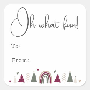 Adesivo Quadrado Boho Rainbow e Hearts Oh Que divertido De