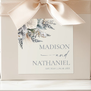 Adesivo Quadrado Boho White Rose Floral Flower Garden Casamento