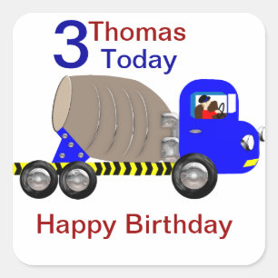 Adesivo Quadrado Boias bonitas Misturadoras de caminhões