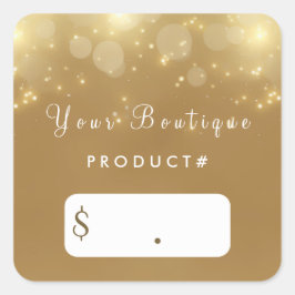Adesivo Quadrado Bokeh Glamor Boutique Price do Luxury Dourado