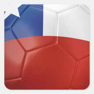Adesivo Quadrado Bola da bandeira do Chile