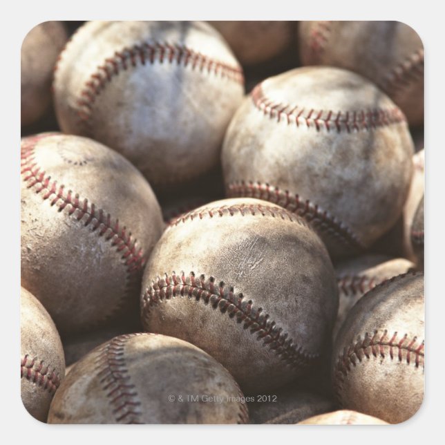 Adesivo Quadrado Bola de Baseball (Frente)