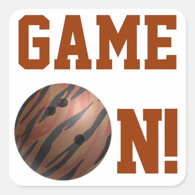 Adesivo Quadrado Bola de boliche Tigre - Laranja (Frente)