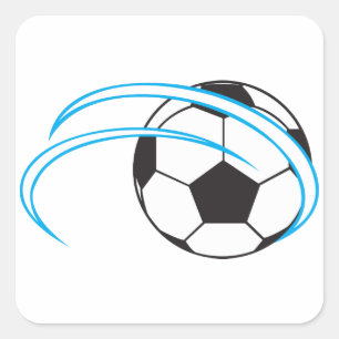 Adesivo Quadrado Bola de futebol no movimento