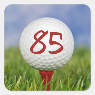 Adesivo Quadrado bola de golfe no 85º aniversário de trevas verme