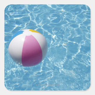 Adesivo Quadrado Bola de praia na piscina de natação
