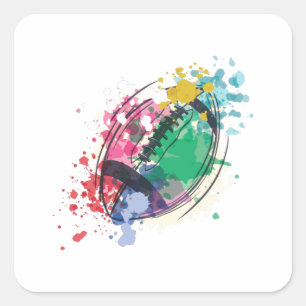 Adesivo Quadrado Bola de rubi de aquarela