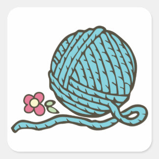 Adesivo Quadrado Bola de Yarn