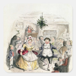Adesivo Quadrado Bola do Sr. Fezziwig, 'de um Natal Carol