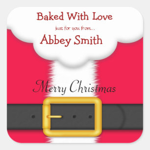 Adesivo Quadrado Bolachas de Natal, Doces, e Tratamentos, Papais no