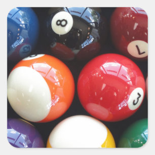 Adesivo Quadrado Bolas de Piscina brilhante fecham