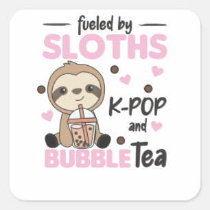 Adesivo Quadrado Bolha Chá Sloth Chocolate Curioso Animais Boba