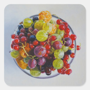 Adesivo Quadrado Boliche de Berries - Vida Fruta Estática Hiperreal