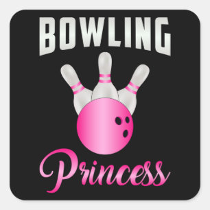Adesivo Quadrado Boliche Princesa Rainha Bowler Engraçado Presente