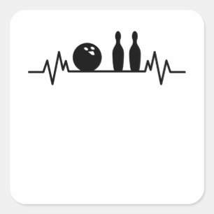 Adesivo Quadrado Boliche Pulsação Pulsação Jogador de Boliches 