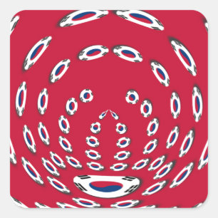 Adesivo Quadrado Bolinhas de Sinalizador da Coreia do Sul: Uma Torç