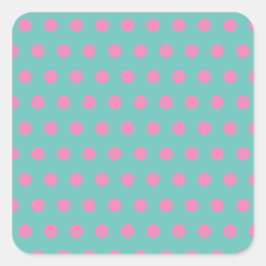 Adesivo Quadrado Bolinhas Praças (Aqua e Rosa)