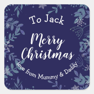 Adesivo Quadrado bolinho de presentes de natal