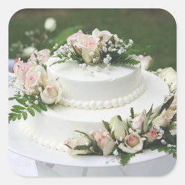 Adesivo Quadrado Bolo de Casamento