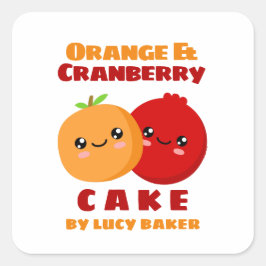 Adesivo Quadrado Bolo de laranja e amora