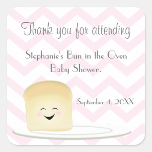 Adesivo Quadrado Bolo no rosa do forno