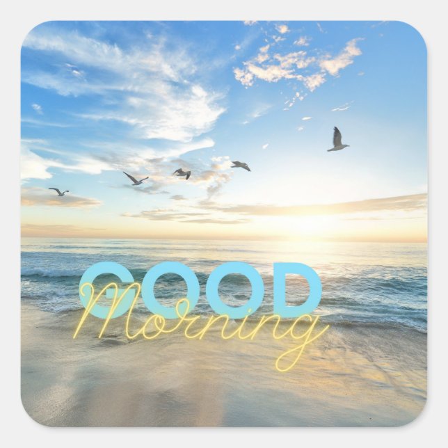 Adesivo Quadrado Bom dia Céu Azul (Frente)