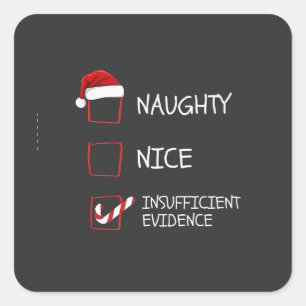 Adesivo Quadrado Bom Malvado Evidência Insuficiente Papai Noel Nata