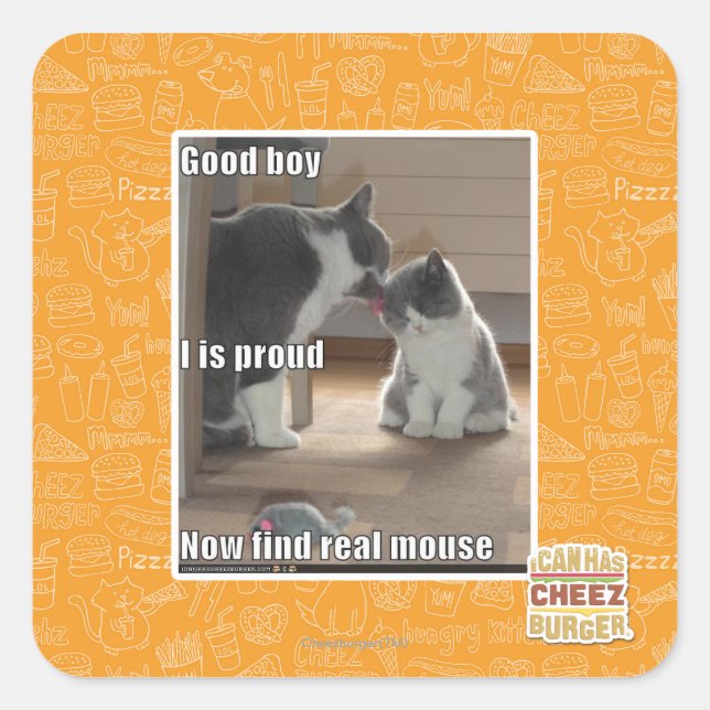 Adesivo Quadrado Bom menino (Frente)