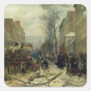 Adesivo Quadrado Bombardeio de Paris em 1871