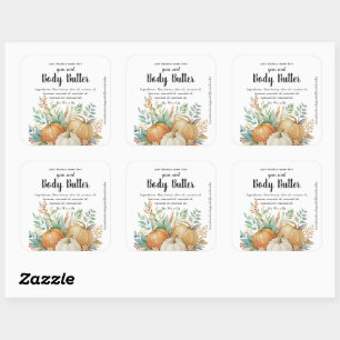 Adesivo Quadrado Bombas de aquarela caem pasta foliar manteiga